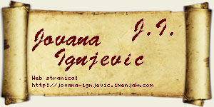 Jovana Ignjević vizit kartica